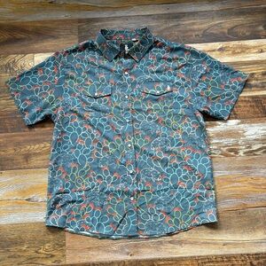 Raised By Coyotes Javelina Paradise Pearl Snap Button Up Shirt Cactus Men's XL